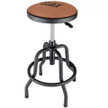 Cat Rustic Designer Shop Stool, Faux-Leather Seat Cushion