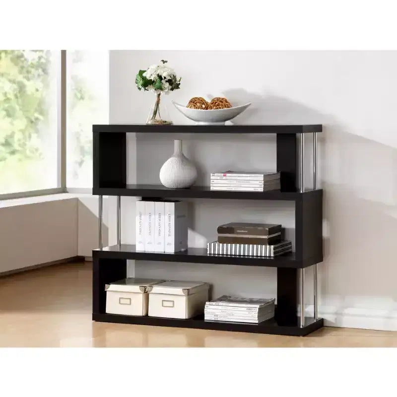 38.5" Barnes Three Shelf Modern Bookshelf - Baxton Studio