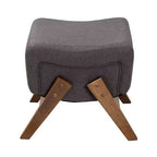 Baxton Studio Hanson Mid-Century Modern Fabric Wood Ottoman