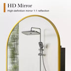 Dovelina Modern Arched Medicine Cabinet With Mirror Metal Framed Bathroom Mirror With Storage - 36x24