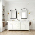 Dovelina Modern Arched Medicine Cabinet With Mirror Metal Framed Bathroom Mirror With Storage - 36x24