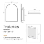 Dovelina Modern Arched Medicine Cabinet With Mirror Metal Framed Bathroom Mirror With Storage - 36x24