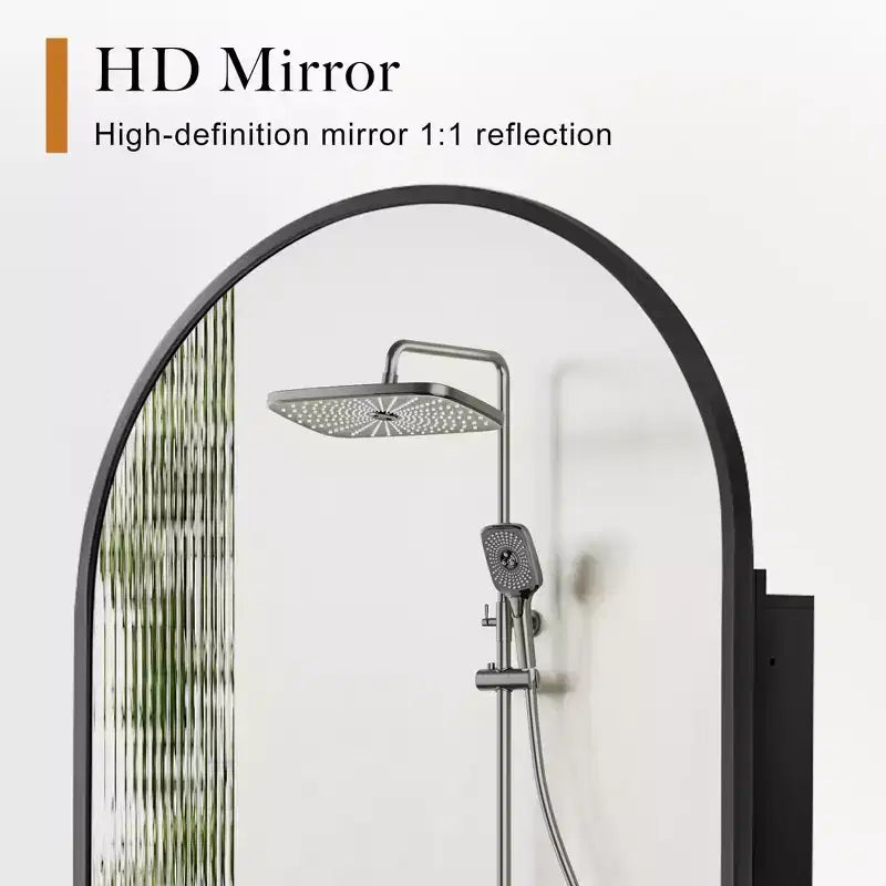 Dovelina Modern Arched Medicine Cabinet With Mirror Metal Framed Bathroom Mirror With Storage - 36x24