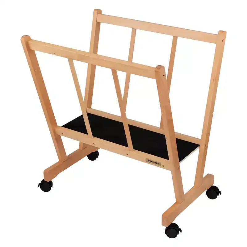 Creative Mark Firenze Wood Large Print Rack with Castors - Perfect for Display of Canvas, Art, Prints, Panels, Posters, Art Gallery Shows, Storage
