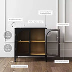 Mobile Contenitore con Anta in Legno e Vetro Nathan James Mason