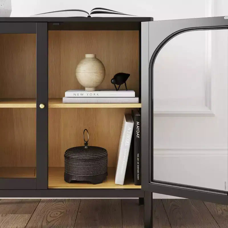Mobile Contenitore con Anta in Legno e Vetro Nathan James Mason