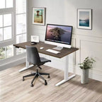 Mount-It! Dual Motor Electric Standing Desk with 55 Tabletop, Adrift & White