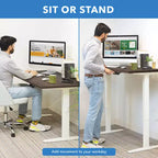 Mount-It! Dual Motor Electric Standing Desk with 55 Tabletop, Adrift & White