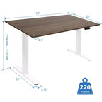 Mount-It! Dual Motor Electric Standing Desk with 55 Tabletop, Adrift & White