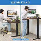 Mount-It! Dual Motor Electric Standing Desk with 55 Tabletop, Adrift & Black