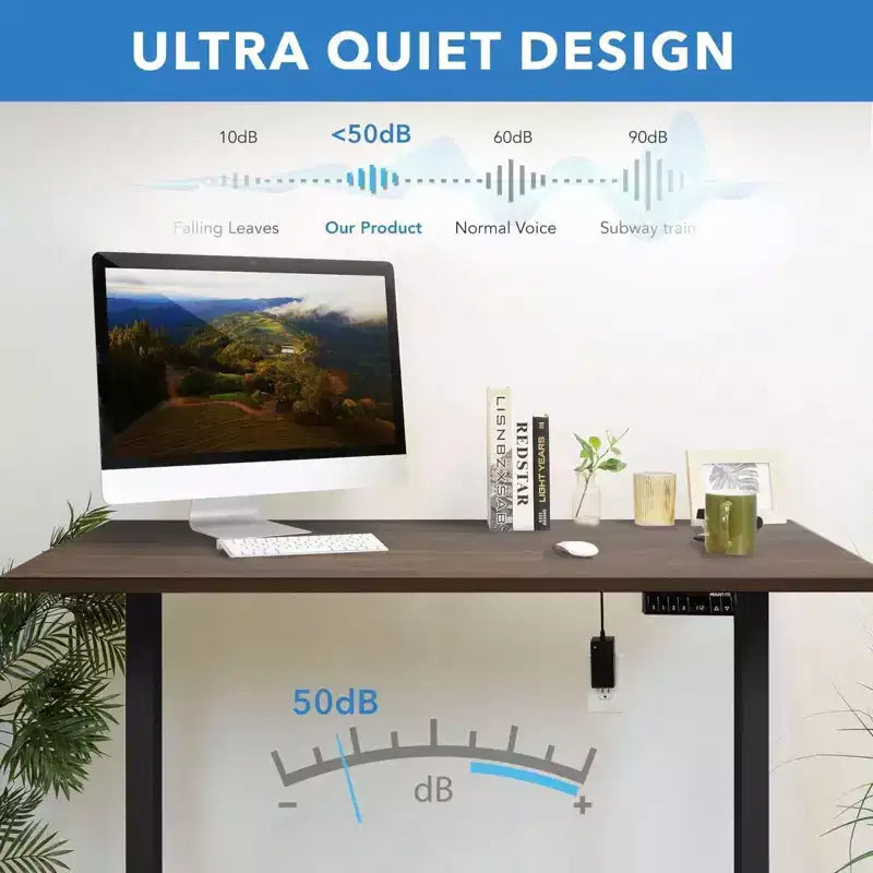 Mount-It! Dual Motor Electric Standing Desk with 55 Tabletop, Adrift & Black