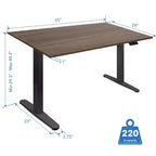 Mount-It! Dual Motor Electric Standing Desk with 55 Tabletop, Adrift & Black