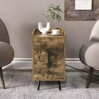 Comodino Costway con Stazione di Ricarica, Tavolini da Salotto/Camera da Lete con 2 Cassetti, Colore Caffè/Bianco/Nero