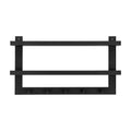 29 x 16 2-Tier Ledge Wall Shelf Organizer with Five Hanging Hooks - Danya B.