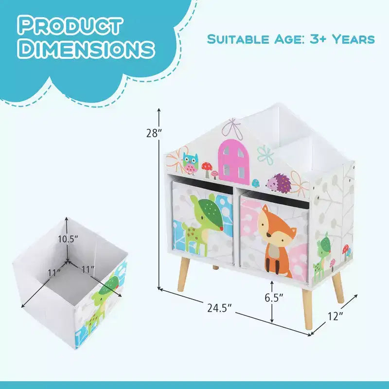 Costway Kids Dollhouse Bookshelf Toddler Book & Toy Storage Display Organizer Ideal Gift
