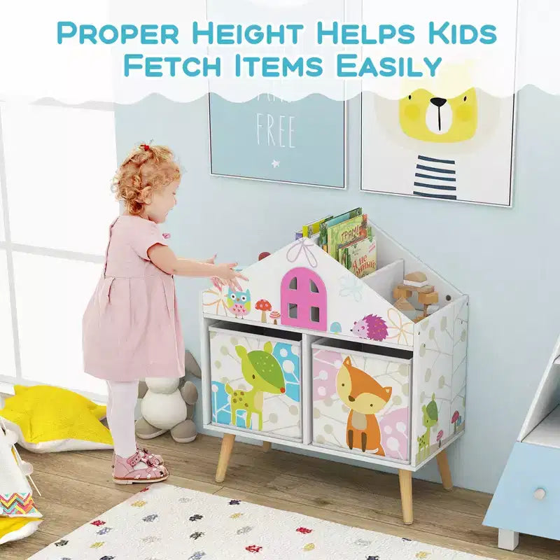 Costway Kids Dollhouse Bookshelf Toddler Book & Toy Storage Display Organizer Ideal Gift