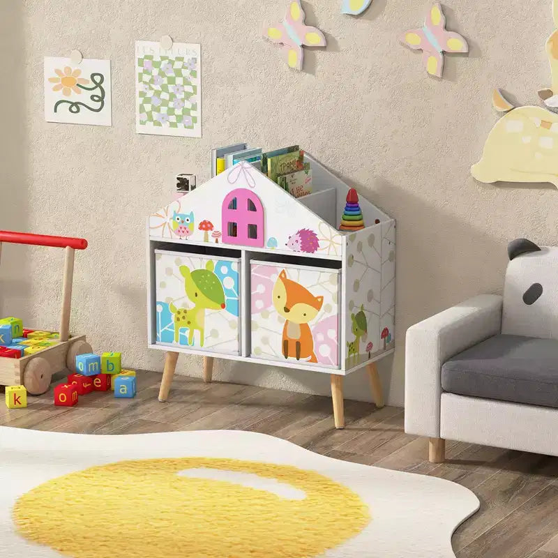 Costway Kids Dollhouse Bookshelf Toddler Book & Toy Storage Display Organizer Ideal Gift