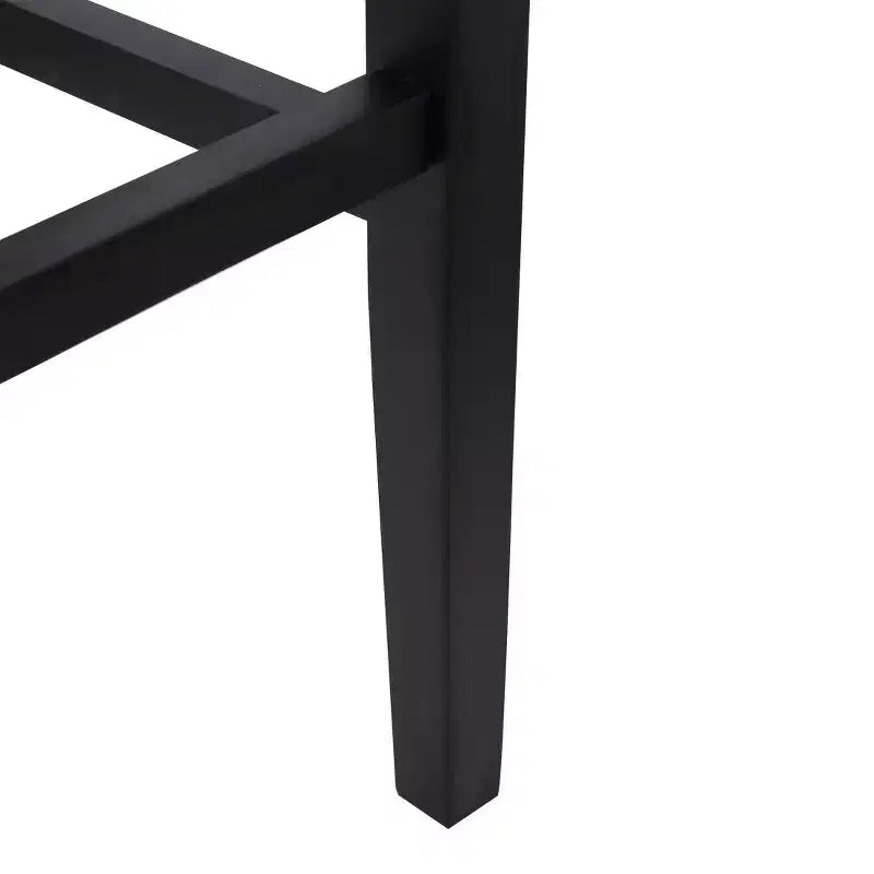 WestinTrends 29 Upholstered Saddle Seat Bar Stool (Set of 2), Black/Beige