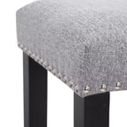 WestinTrends 24 Upholstered Saddle Seat Counter Stool (Set of 2), Black/Gray