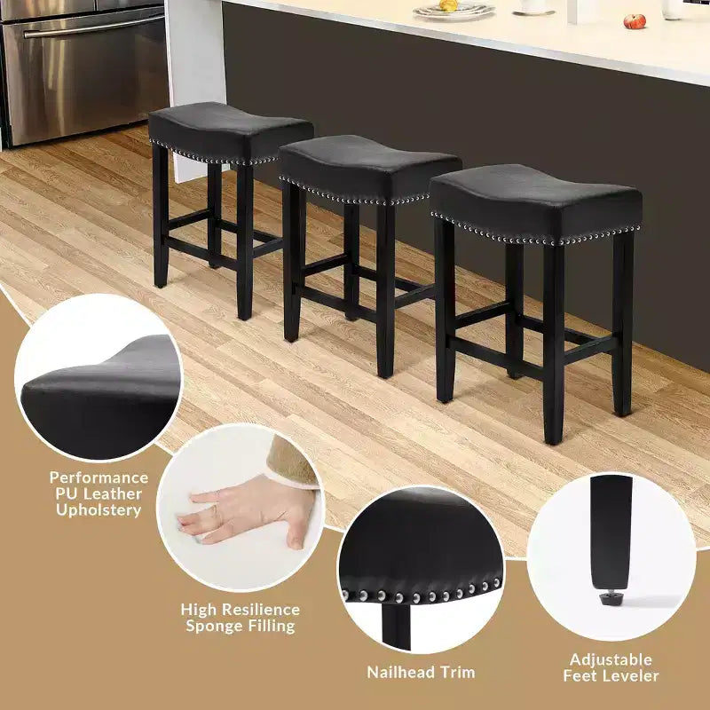 WestinTrends Upholstered Saddle Seat Barstool and Counter Stool