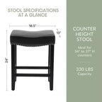 WestinTrends Upholstered Saddle Seat Barstool and Counter Stool