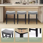 WestinTrends Upholstered Saddle Seat Barstool and Counter Stool