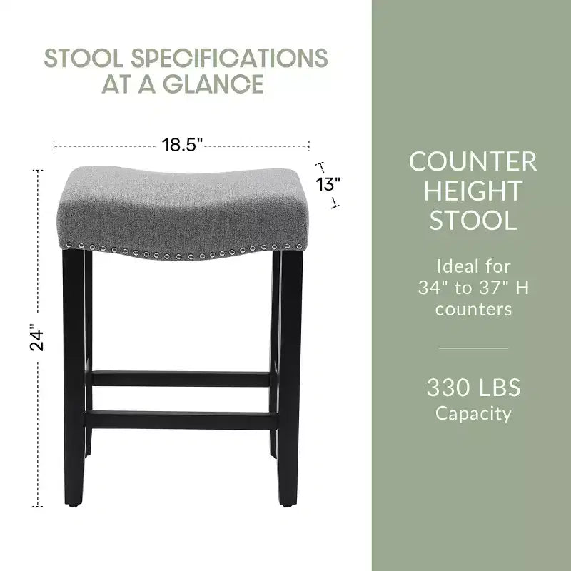 WestinTrends Upholstered Saddle Seat Barstool and Counter Stool