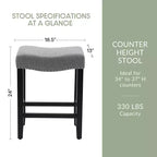WestinTrends Upholstered Saddle Seat Barstool and Counter Stool