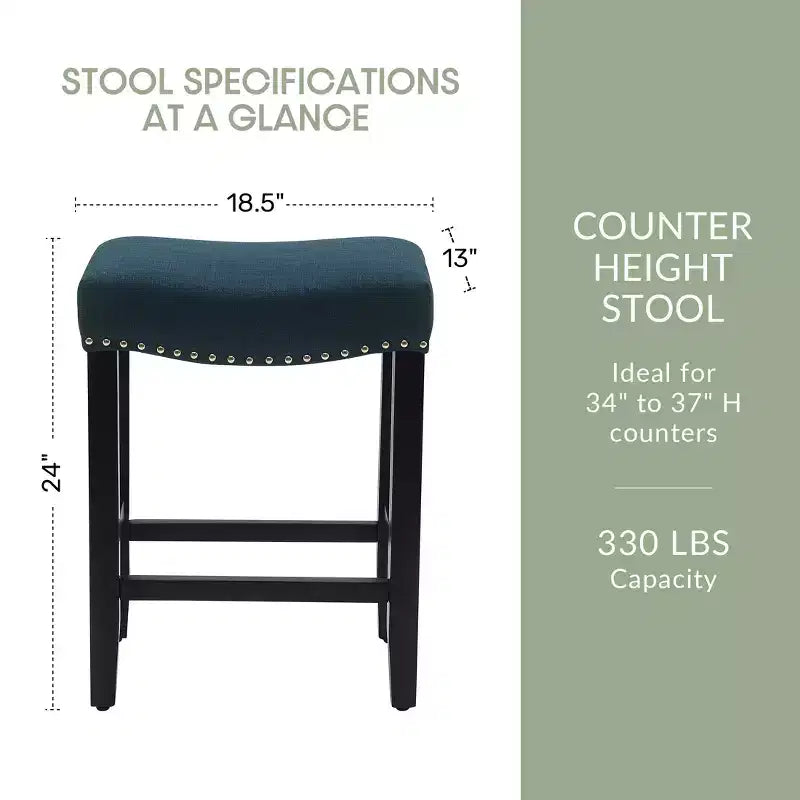WestinTrends Upholstered Saddle Seat Barstool and Counter Stool