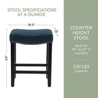 WestinTrends Upholstered Saddle Seat Barstool and Counter Stool