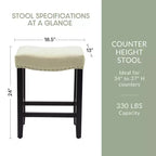 WestinTrends Upholstered Saddle Seat Barstool and Counter Stool