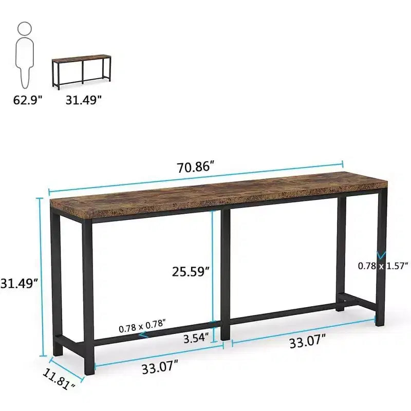 Tribesigns 70.9 Sofa Table, Narrow Entryway Table for Living Room