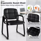 Costway Waiting Room Chair Set of 2/4 Upholstered Guest Conference Chair with Armrest Black