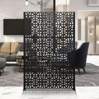 Dovelina 72x47 Metal Privacy Screen 3 Panels Freestanding Partitions and Room Divider