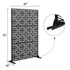 Dovelina 72x47 Metal Privacy Screen 3 Panels Freestanding Partitions and Room Divider