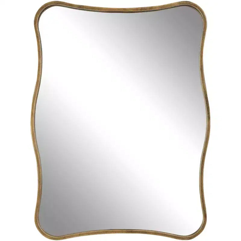 Uttermost Pavia Antiqued Gold 28 x 36 Curvy Vanity Wall Mirror