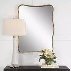 Specchio da parete Uttermost Pavia anticato oro 28 x 36 Curvy Vanity