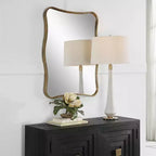 Specchio da parete Uttermost Pavia anticato oro 28 x 36 Curvy Vanity