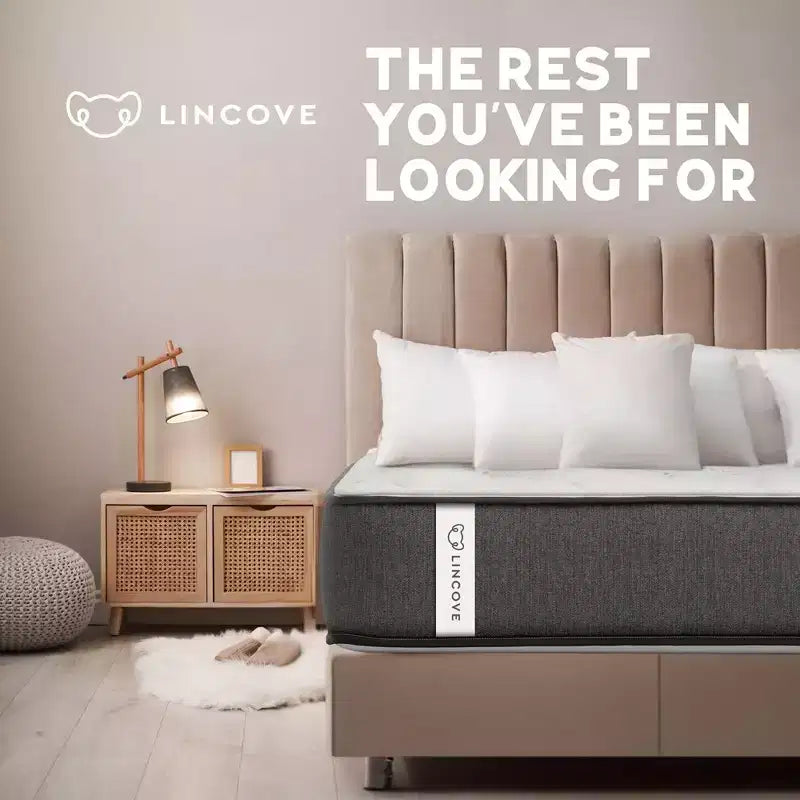 Materasso Ibrido a Molle e Memory Foam Lincove da 12 Pollici - Materasso Medio Rigido Certificato CertiPUR-US - Supporto Adattivo, Sollievo dalla Pressione - Prodotto negli USA