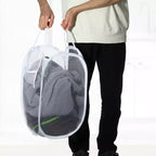 Unique Bargains Folding Mesh Laundry Hamper 10.57 Gallon 1 Pc