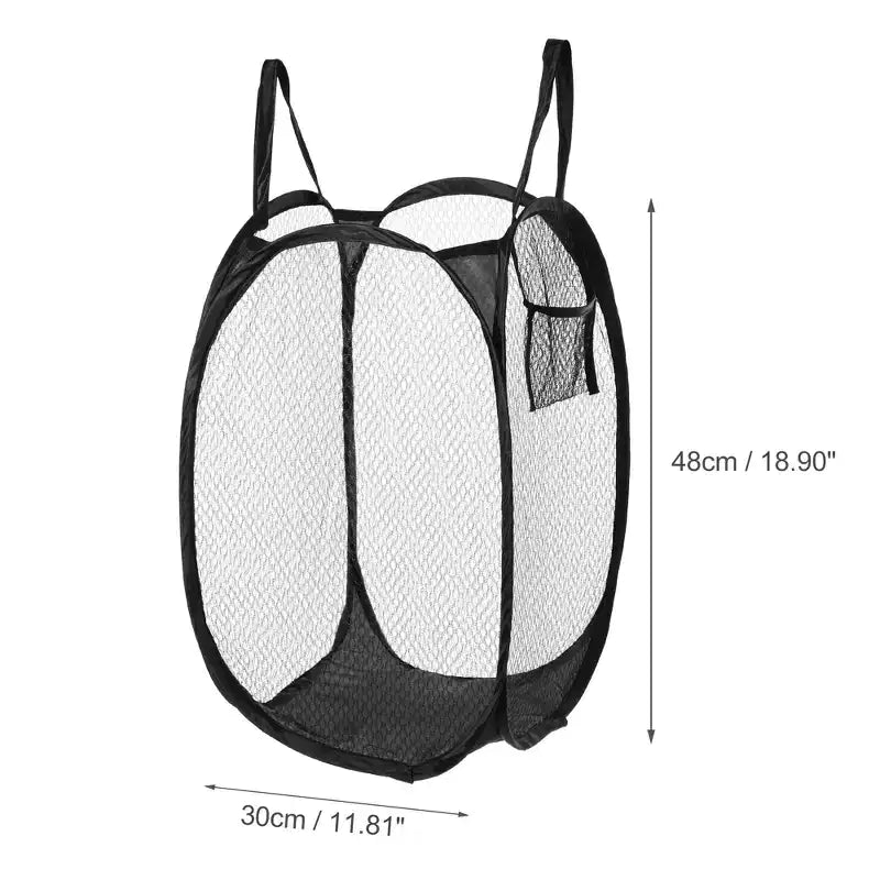 Unique Bargains Folding Mesh Laundry Hamper 10.57 Gallon 1 Pc