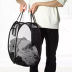 Unique Bargains Folding Mesh Laundry Hamper 10.57 Gallon 1 Pc