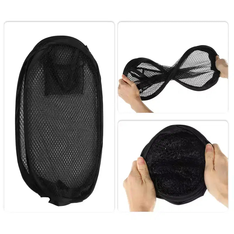 Unique Bargains Folding Mesh Laundry Hamper 10.57 Gallon 1 Pc