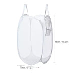Unique Bargains Folding Mesh Laundry Hamper 10.57 Gallon 1 Pc