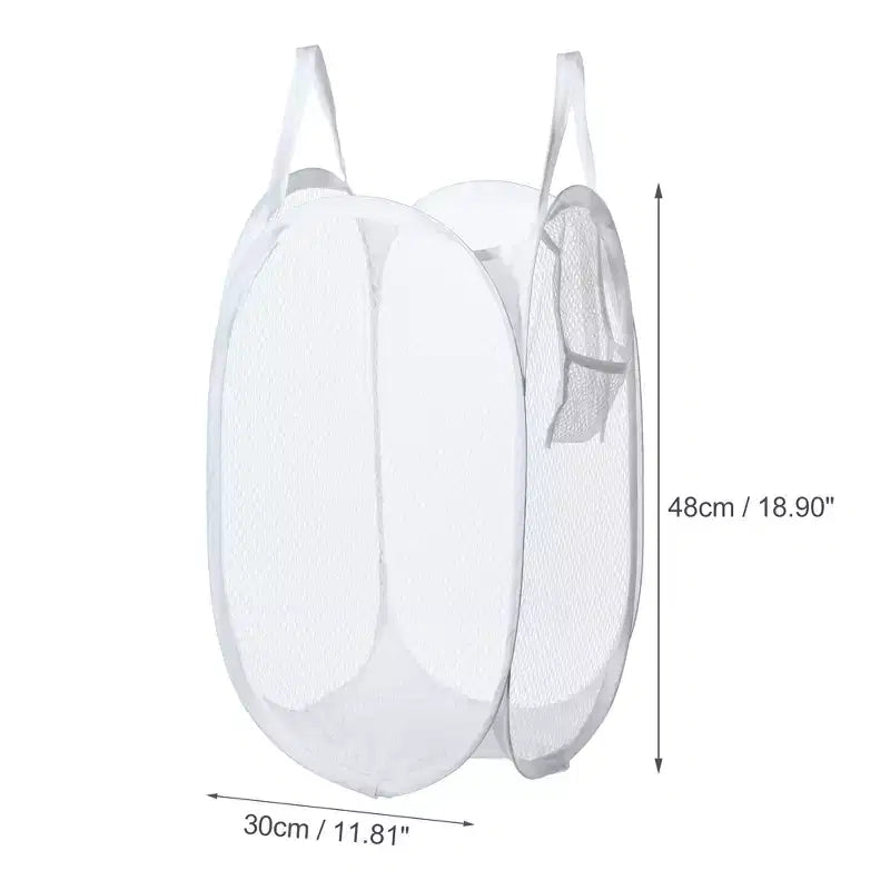 Unique Bargains Folding Mesh Laundry Hamper 10.57 Gallon 1 Pc