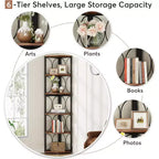 Tribeigns 67 Corner Bookshelf, 6-Tier Bookcase Storage Rack