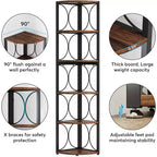 Tribeigns 67 Corner Bookshelf, 6-Tier Bookcase Storage Rack