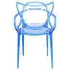 LeisureMod Milan Sedia da Pranzo Moderna in Acrilico Design Elegante con Filo e Gambe in Metallo, Sedia Durevole Impilabile Leggera per Cucina, Sala da Pranzo
