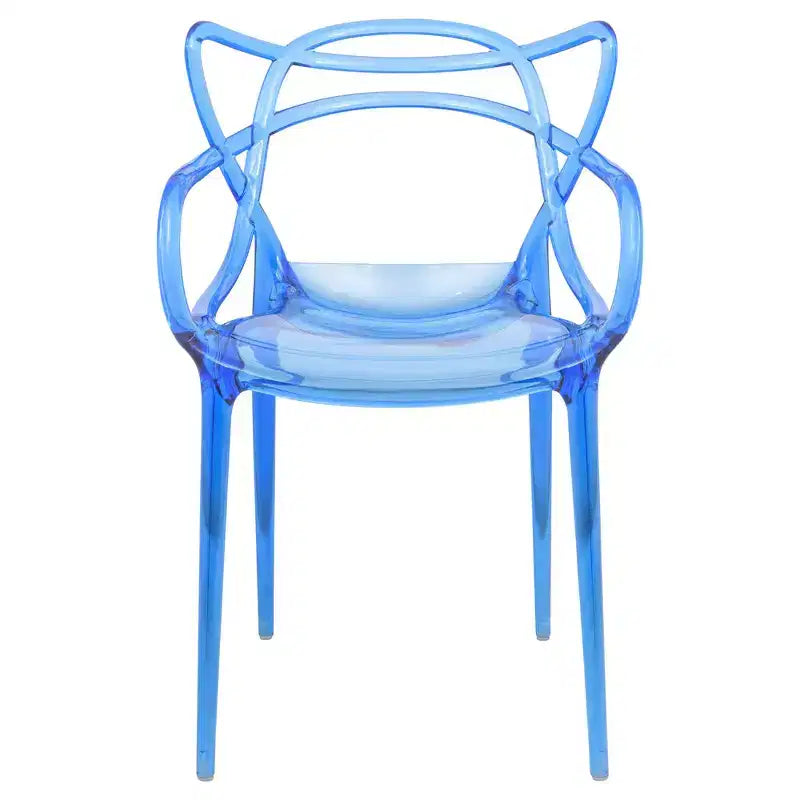 LeisureMod Milan Modern Acrylic Dining Chair  Stylish Wire Design with Metal Legs, Durable Stackable Lightweight Chair for Kitchen, Dining Room