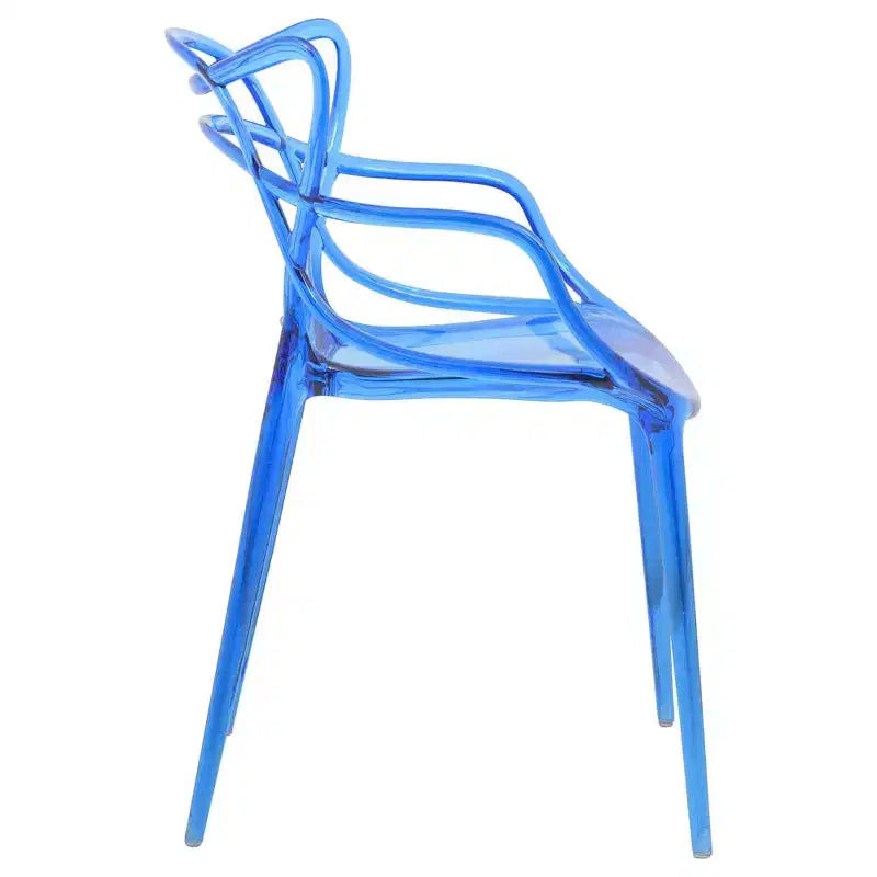 LeisureMod Milan Modern Acrylic Dining Chair  Stylish Wire Design with Metal Legs, Durable Stackable Lightweight Chair for Kitchen, Dining Room